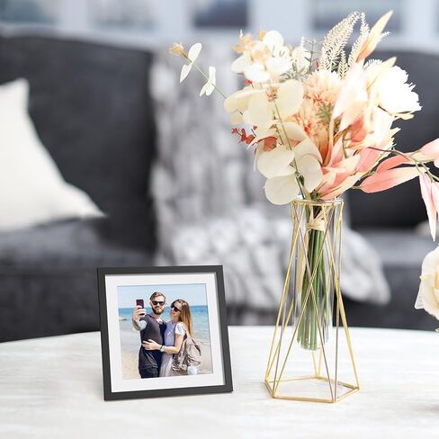 إطارات صور TWING مقاس 6 × 6 مكونة من 3 قطع، إطارات سوداء مقاس 6 × 6 تعرض صورة 4 × 4 مع حصيرة، إطار صورة مربع للعائلة على الطاولة أو التثبيت على الحائط، هدية مثالية لعيد الأم/عيد الميلاد in Kuwait
