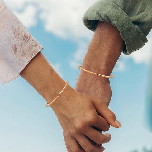أساور Linsoir من الفولاذ المقاوم للصدأ بسيطة للنساء أساور عزم دوران مطلية بالذهب/الفضة/الذهب الوردي 3 مم أساور مفتوحة مكدسة 2 قطعة/الوحدة هدايا مجوهرات للنساء والرجال (الداخلي = 60 مم) in Kuwait