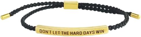 GIKILEE Inspirational Adjustable Bracelet Dont Let The Hard Days Win Bracelets Charm for Women Men Prayer Handmade Stainless Steel Encouragement Gift Jewelry in Saudi Arabia