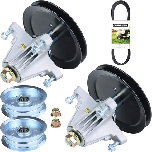 2 Pack Pre-Greased 918-06977A Spindle Assembly with 954-05022A Belt Replaces 918-06977 for Cub Cadet XT1-LT46 Efi Fab, XT1-LT46 KH, XT2-LT46 Efi Fab, XT2-LX46 Fab, Craftsman T8200 Tractors in Kuwait