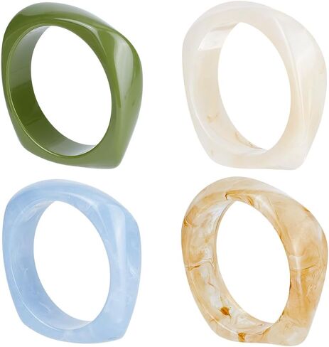 UNICRAFTALE Acrylic Resin Bangle Retro Wide Geometric Bracelets Fashion Wrap Bracelet Colorful Irregular Wrists Bracelets Transparent Square Bracelet for Women in Saudi Arabia