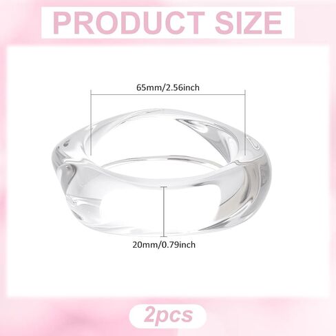 UNICRAFTALE Acrylic Resin Bangle Retro Wide Geometric Bracelets Fashion Wrap Bracelet Colorful Irregular Wrists Bracelets Transparent Square Bracelet for Women in Saudi Arabia