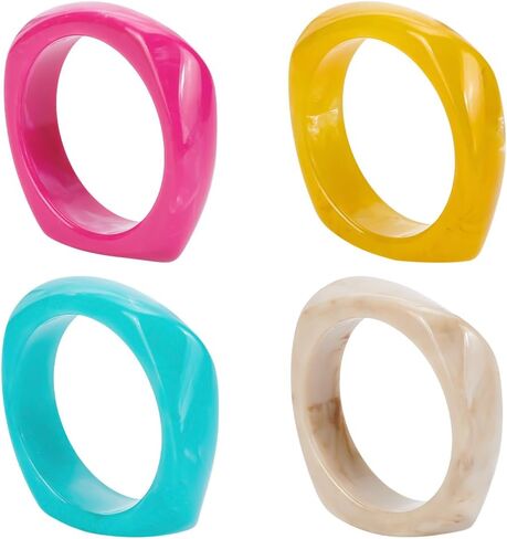 UNICRAFTALE Acrylic Resin Bangle Retro Wide Geometric Bracelets Fashion Wrap Bracelet Colorful Irregular Wrists Bracelets Transparent Square Bracelet for Women in Saudi Arabia