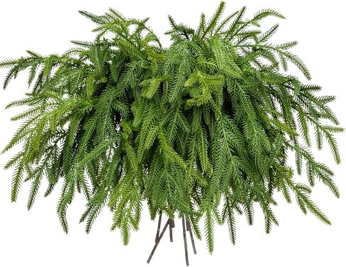 Briful 20PCS Christmas Norfolk Pine Branches Real Touch Norfolk Pine Stems DIY Crafts Artificial Christmas Norfolk Pine Branches for Xmas Garland Wreaths Indoor Outdoor Decor(22.5 Inches) in Kuwait
