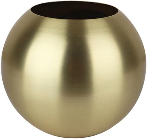 Gold Flower Vase Small Decorative Metal Vases for Table Centerpieces, MIATTCLD Round Gold Plant Pot Home Decor Ideal for Weddings, Parties, Anniversary, Living Room, Restaurants (Black) in Saudi Arabia