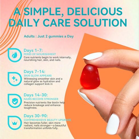 علكات البيوتين رايت مور للنساء والرجال - تدعم نمو الشعر والبشرة وقوة الأظافر - بيوتين 5000 ميكروجرام، 50 ملجم كيراتين لكل وجبة، نكهة التوت البري، 60 علكة in Kuwait