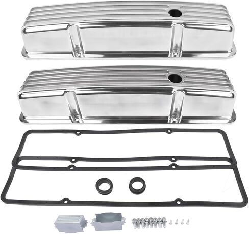 Aluminum Tall Valve Covers Replacement for Chevy SBC Small Block 283 302 305 327 350 400 1958-1986 Black in Saudi Arabia