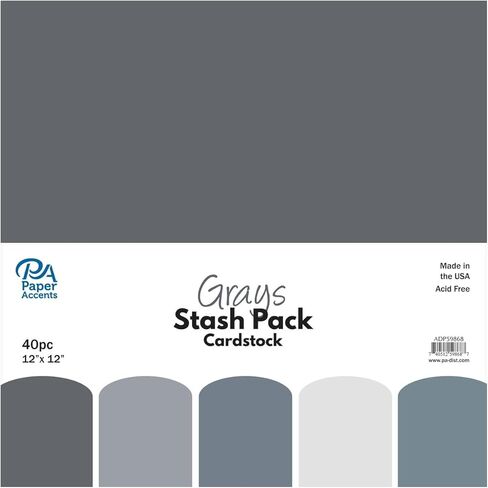 PA Paper Accents Stash Pack Cardstock Pack 12" x 12" Christmas Colored cardstock Paper for Card Making, Scrapbooking, Printing, Quilling and Crafts, 65lb., 40 Pieces in Saudi Arabia