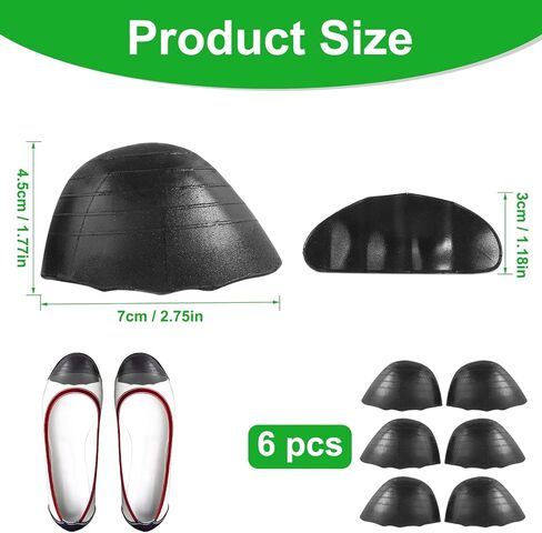 6pcs Shoe Inserts, Toe Cushion Fillers Make Shoes Fit Reusable Shoe Filler Half Insoles for Women Men Too Big Shoes Loose (Black, Round) in Saudi Arabia