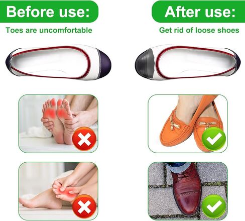 6pcs Shoe Inserts, Toe Cushion Fillers Make Shoes Fit Reusable Shoe Filler Half Insoles for Women Men Too Big Shoes Loose (Black, Round) in Saudi Arabia