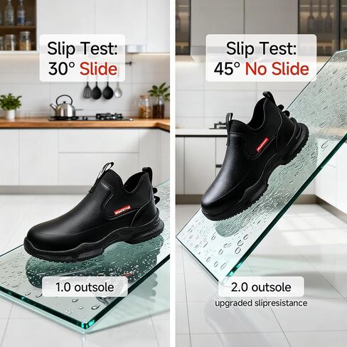 Hiwell Chef Shoes Waterproof Oilproof Comfortable Anti Slip Shoes for Men, Food Service Chef Kitchen Non Slip Work Shoe in Saudi Arabia