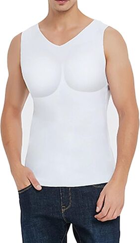 WYGWBD Men Fake Muscles Vest Shaper Padded Chest Undershirts for Build Realistic Muscles Underwear in Saudi Arabia
