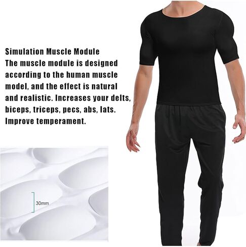 WYGWBD Men Fake Muscles Vest Shaper Padded Chest Undershirts for Build Realistic Muscles Underwear in Saudi Arabia