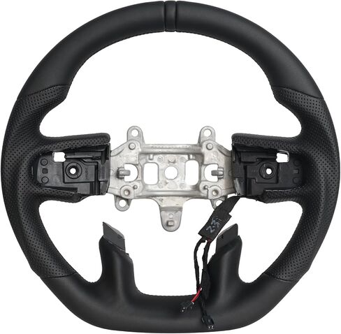 Real Carbon Fiber Replacement Steering Wheel for 2012-2017 Dodge RAM 1500 D-Shaped Flat Bottom Design, NAPPA Perforated Leather Sides & Ergonomic Grip in Saudi Arabia