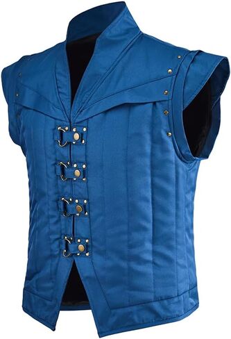 WHLVBO Prince Flynn Rider Cosplay Costume Vest Blue Renaissance Medieval Style Waistcoat for Men in Kuwait