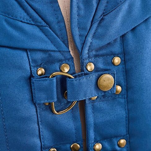 WHLVBO Prince Flynn Rider Cosplay Costume Vest Blue Renaissance Medieval Style Waistcoat for Men in Kuwait
