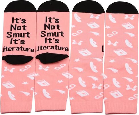 MBMSO Smutty Book Lovers Gifts 2 Pairs It's Not Smut It's Literature Socks Spicy Book Merch Dark Romance Gift for Smut Reader in Saudi Arabia