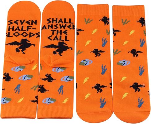 PXTIDY 2 Pairs Camp Half Blood Gift Seven Half Bloods Shall Answer The Call Socks Camp Jupiter Gifts Percy-J Lovers Socks in Saudi Arabia