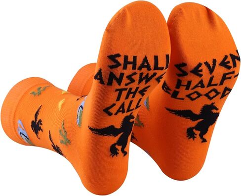 PXTIDY 2 Pairs Camp Half Blood Gift Seven Half Bloods Shall Answer The Call Socks Camp Jupiter Gifts Percy-J Lovers Socks in Saudi Arabia
