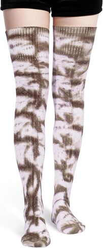 Moon Wood Women Thigh High Socks Extra Long Tie-Dye Warm Long Leg Warmers in Saudi Arabia
