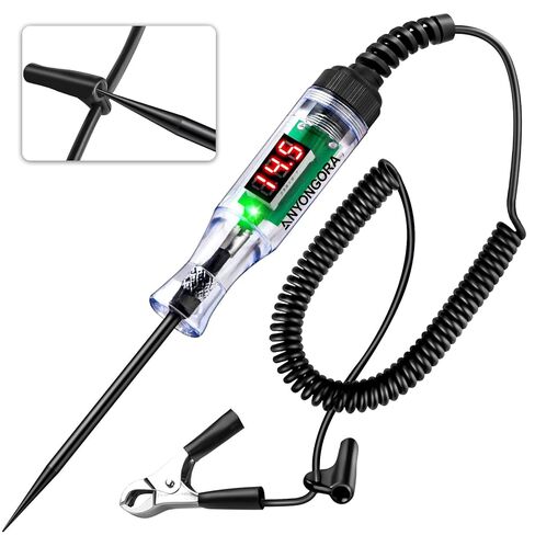 Test Light Automotive, 3-80V Light Tester for Car Fuse & Circuit Testing, Insulated Alligator Clips & Extra Long 96 Inch Coiled Cable, Perfect for DIY & Professional Use in Kuwait