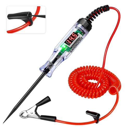 Test Light Automotive, 3-80V Light Tester for Car Fuse & Circuit Testing, Insulated Alligator Clips & Extra Long 96 Inch Coiled Cable, Perfect for DIY & Professional Use in Kuwait