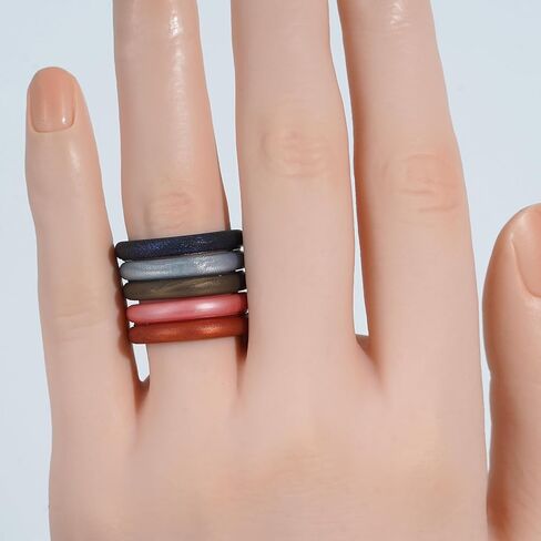 icooci 10 Pack Silicone Stackable Rings - Women's Modern Promise Rings, 2.5mm Wide, 2mm Thick in Saudi Arabia