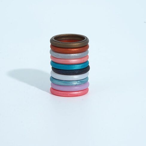 icooci 10 Pack Silicone Stackable Rings - Women's Modern Promise Rings, 2.5mm Wide, 2mm Thick in Saudi Arabia