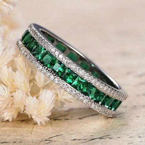Full Princess Cut Cubic Zirconia Rings for Female Luxury Engagement Jewelry Daily Accessories in Saudi Arabia