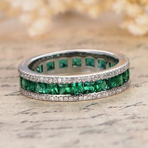 Full Princess Cut Cubic Zirconia Rings for Female Luxury Engagement Jewelry Daily Accessories in Saudi Arabia