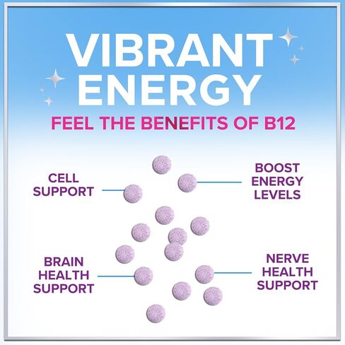 Hello Lovely! B 12 Vitamin Chewables 1000 mcg - B12 Complex with Heart & Nerve Energy Health Support - Vitamin B-12 Complex for Adults with Immune Health Support - Bottled in USA - 60 Chewables in Saudi Arabia