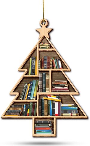 زخرفة كتاب لشجرة عيد الميلاد - هدايا لمحبي الكتب للنساء - أفكار هدايا للقراء محبي الكتب من النساء، هدية كتابية، أفكار هدية للقراء، زخارف نادي الكتب، هدية دودة الكتب in Kuwait
