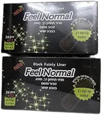 Feel Normal Disposable Black Panty Liners for Women 36 pcs with Protective Layer for Extra Protection Against Leaks. Pack of 2 in Saudi Arabia