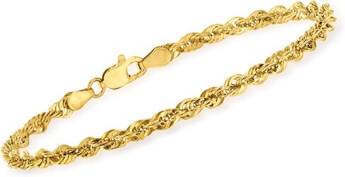 Ross-Simons 3.2mm 14kt Yellow Gold Rope-Chain Bracelet in Saudi Arabia