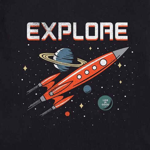 Life is Good Explore Saturn Crusher Tee Jet Black MD in Saudi Arabia