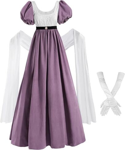 Nuoqi Women Regency Dresses Empire Waist Regency Era Ball Gowns Victorian Tea Party Costume in Saudi Arabia