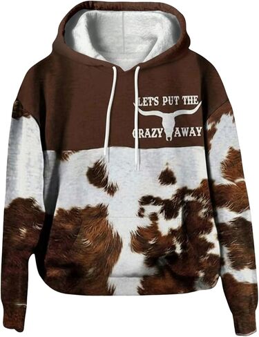 SOLY HUX Women's Western Hoodies Vintage Graphic Hooded Sweatshirts Pullovers Top in Saudi Arabia