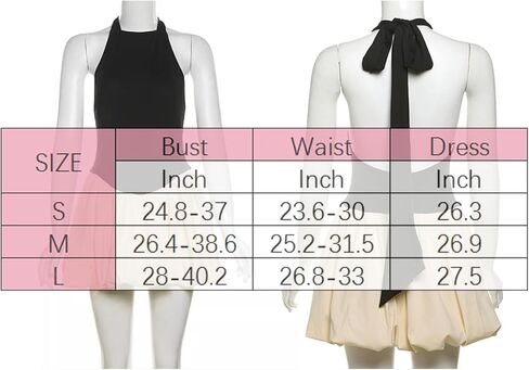 Clispiy Women Bubble Halter Mini Dress Ruffle Balloon Backless Puffy Dress in Saudi Arabia