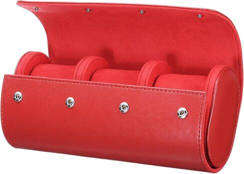 HARFINGTON Watch Roll Travel Case Single Slot Portable Leather Watch Case for Men and Women, Watches Storage Organizer with Removable Pillows for Traveling, Display, Home Storage, Brown in Saudi Arabia