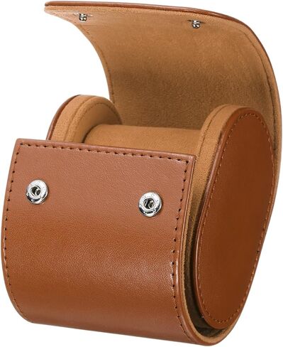 HARFINGTON Watch Roll Travel Case Single Slot Portable Leather Watch Case for Men and Women, Watches Storage Organizer with Removable Pillows for Traveling, Display, Home Storage, Brown in Saudi Arabia