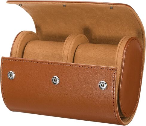 HARFINGTON Watch Roll Travel Case Single Slot Portable Leather Watch Case for Men and Women, Watches Storage Organizer with Removable Pillows for Traveling, Display, Home Storage, Brown in Saudi Arabia