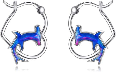 Otter Hoop Earrings 925 Sterling Silver Cute Otter Jewelry Gifts for Women (otter hoop earrings) in Kuwait