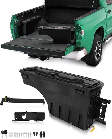 SCITOO Truck Bed Storage Tool Box Fit 180° Rotating Tool Box Fit For Ford F-250 F-350 F-450 Super Duty 2017-2022 Left Side Waterproof Black in Kuwait