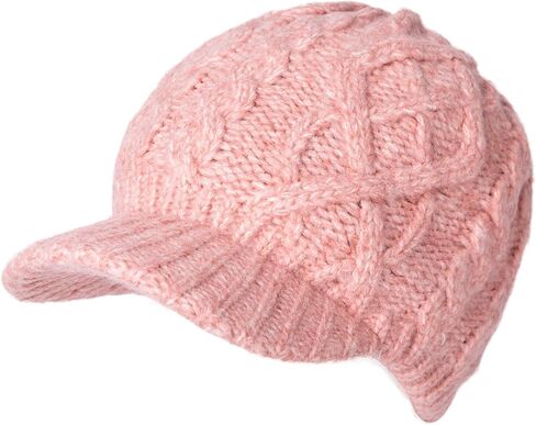 Comhats Winter Knitted Beanie Visor with Brim Newsboy Hats for Women Wool Fashion Ladies Cold Weather Warm Dark Black Medium in Saudi Arabia