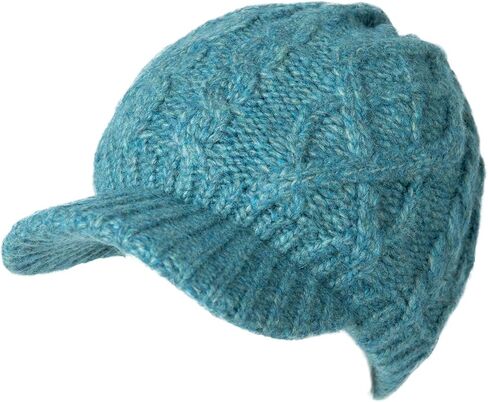Comhats Winter Knitted Beanie Visor with Brim Newsboy Hats for Women Wool Fashion Ladies Cold Weather Warm Dark Black Medium in Saudi Arabia