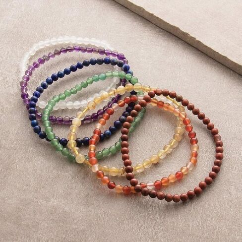 Handmade 4mm Tiny Beads Bracelet – Natural Healing Stone Beads for Yoga, Mala, and Bohemian Stacking – Stretch Bracelet for Men and Women in Saudi Arabia