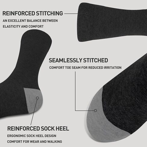 WeciBor 36 Pairs Bulk Dress Socks for Men & Women - Seamless Thin Breathable Cozy Cotton Formal Business Socks in Saudi Arabia