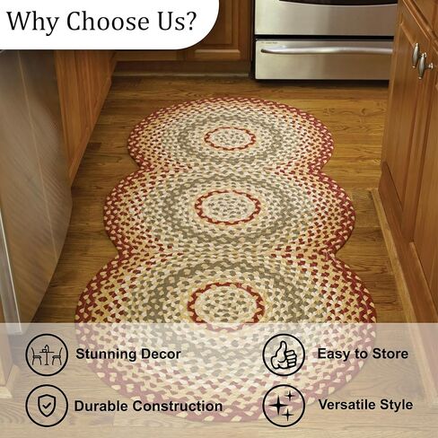 Park Designs Red Mill Village Braided Rug Runner 30" x 72'' in Saudi Arabia