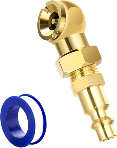 Ball Foot Air Chuck Set, 1/4" FNPT Closed Flow Portable Tire Chuck with Quick Plug Teflon Tape, Brass Closed Ball Tire Gauge Air Chuck Nozzle Kit for Air Compressor Attachment in Saudi Arabia