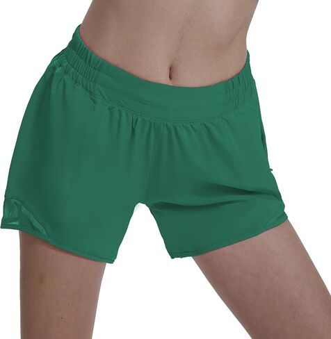 AugIris Athletic Running Shorts for Women with Zipper Pocket,5inch Lightweight Gym Workout Shorts with Mesh Liner Quick Dry in Saudi Arabia